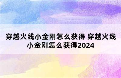 穿越火线小金刚怎么获得 穿越火线小金刚怎么获得2024